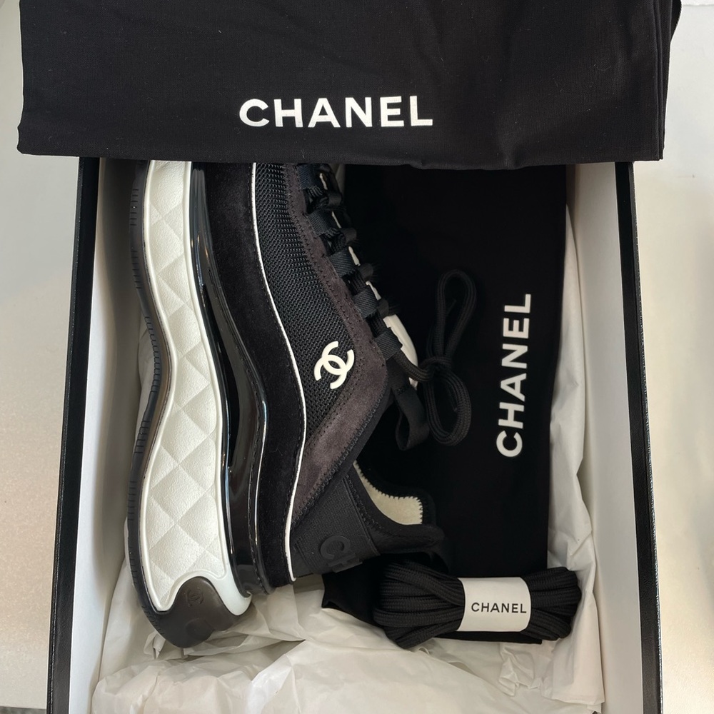 Chanel Calfskin Mixed Fibers CC Sneakers